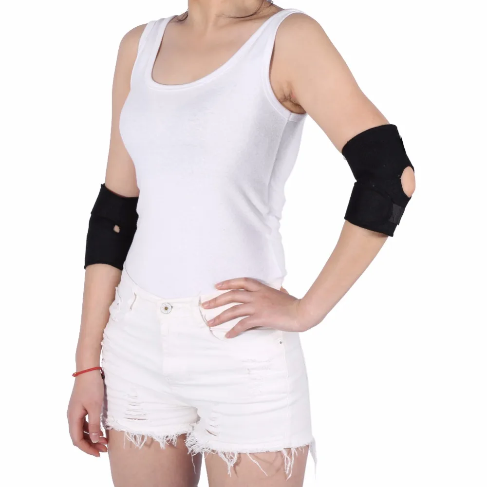 

1Pair Self-heating Tourmaline Elbow Pad Self-adhesive Elbow Support Brace Sleeve Health Care Arthritis Protector For Men & Women