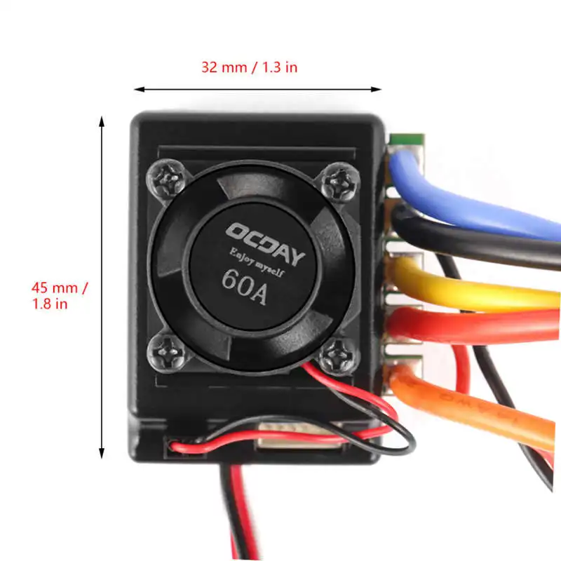 New-1Pcs Ocday Sense/No Sense бесщеточный мотор и 60A Esc для 1/10 Rc автомобиля грузовика внедорожника низкого напряжения отключения защиты Univer