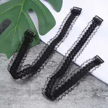 1 пара Регулируемый Повседневный бюстгальтер на бретельках Невидимый выдолбленный кружевной цветок двойной плечевой ремень Противоскользящий бюстгальтер с плечевыми ремешками