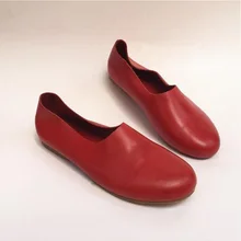 font b Womens b font Shoes Flat Genuine Leather Slip on Loafers Ladies Flat Shoes