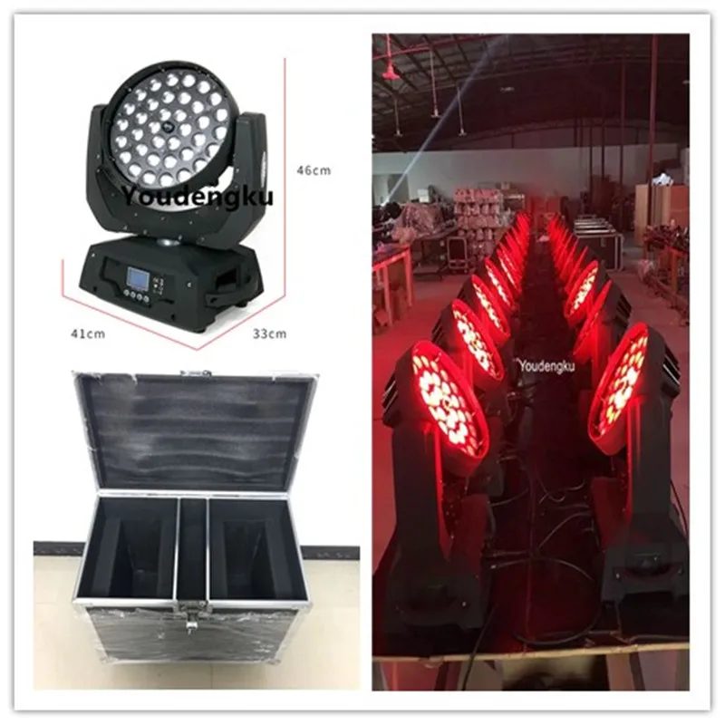 6 шт. с flightcase dj оборудование 36x10 Вт zoom wash led rgbw moving head light 4в1 светодиодная цветная