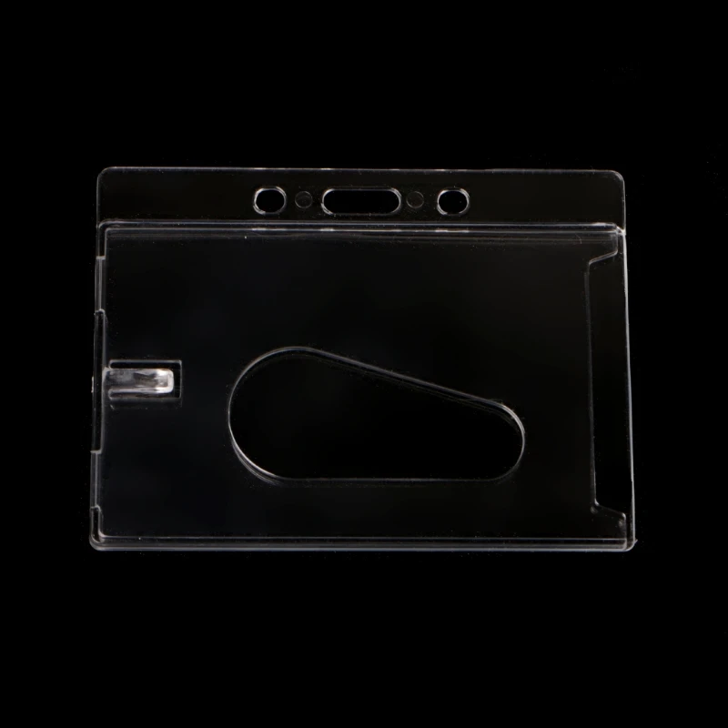 

Hard Plastic Bank Card Badge Holder Clear Protector ID Cover Horizontal