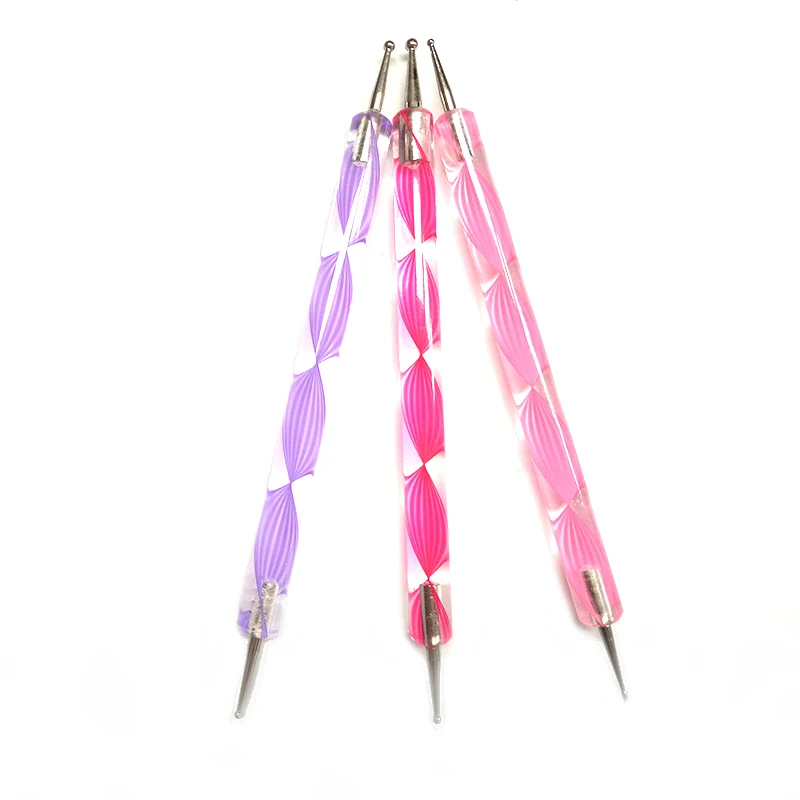 

3pcs Professional Nail Dotting Pen Marblezing Manicure Nail Art Rhinestone Dotting Tools Nail Art Pen Set