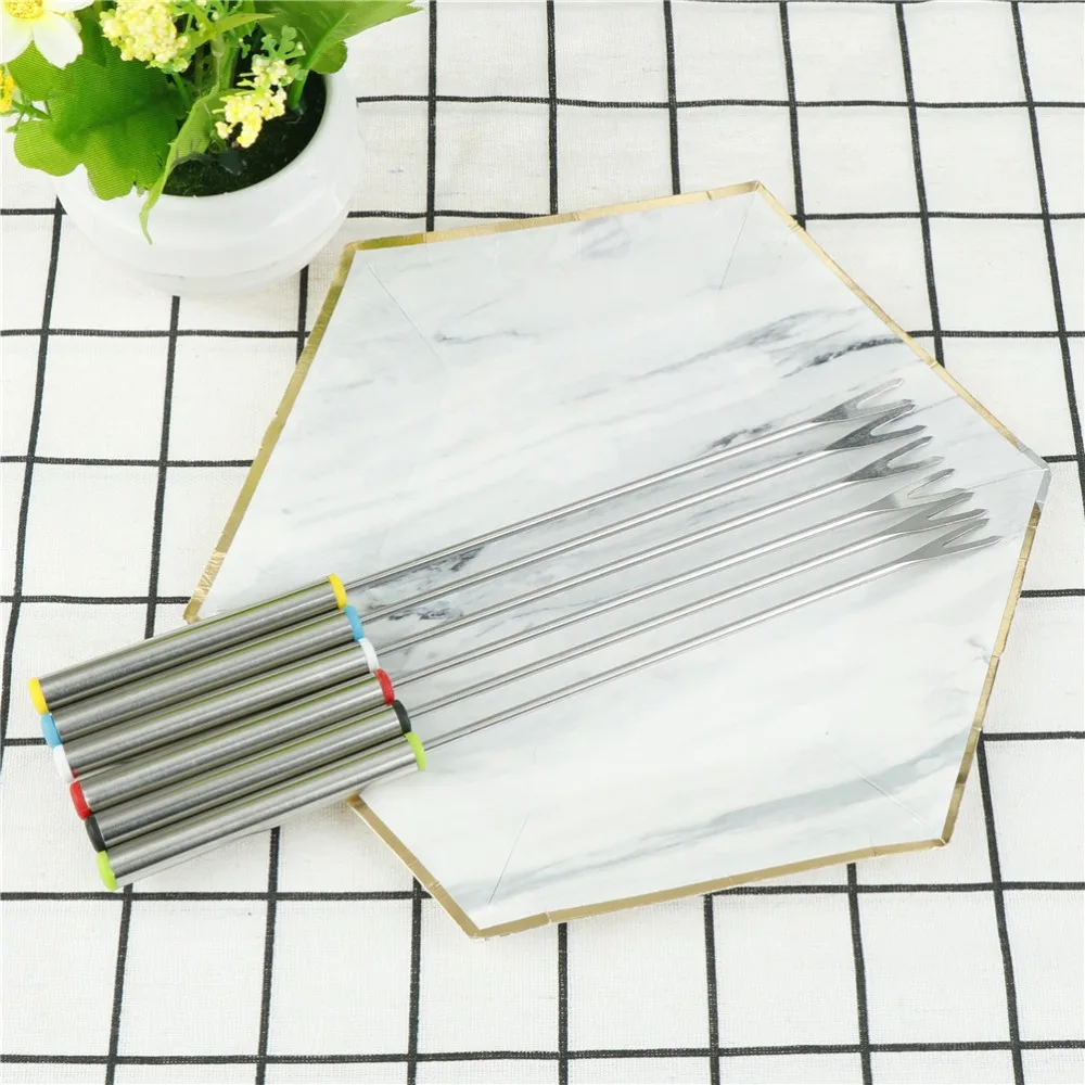 6pcs-set-Stainless-Steel-Chocolate-Fork-Cheese-Fruit-Dessert-Fork-Hot-Pot-Forks-Fondue-Melting-Skewer (2)