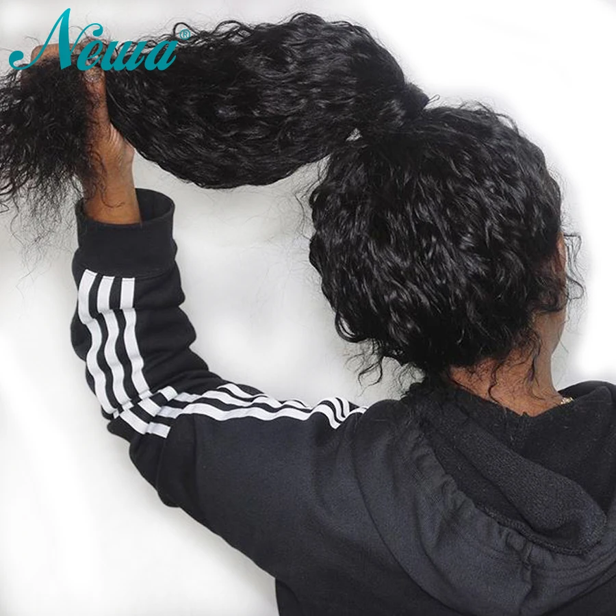 NYUWA 150% плотность предварительно сорванных человеческих волос парики для черных