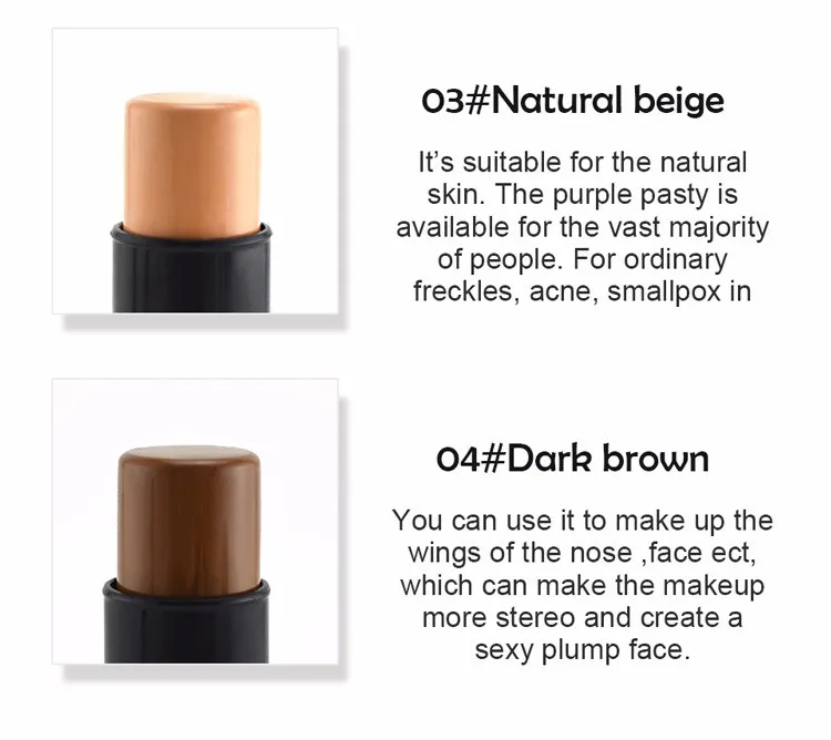 MIXIU Face Makeup Concealer Stick Long-wearing Waterproof Corrector And Brushes Highlighter Cream 4 Colors Concealer Pencil (6)