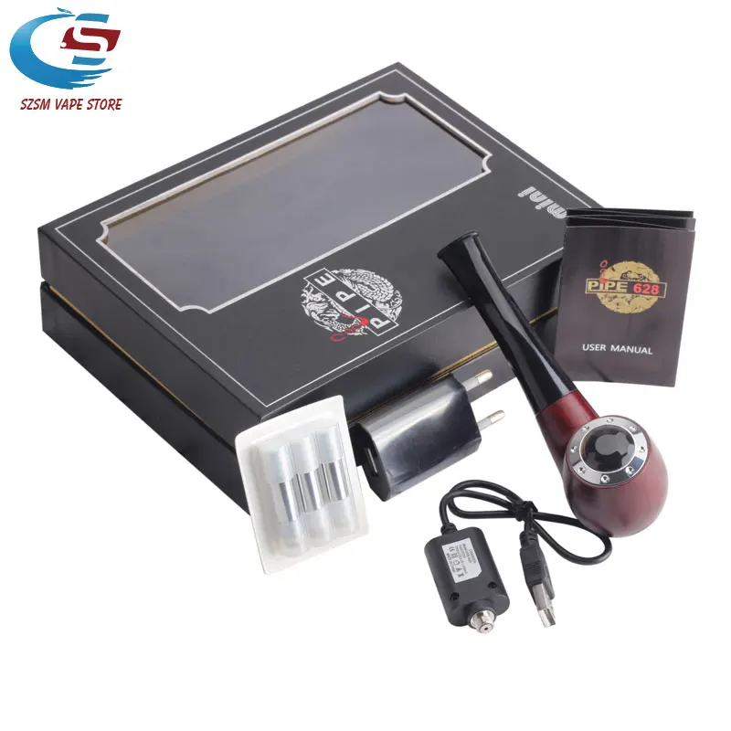 

Mini E pipe 628 vape Kit with 18350 Three Cartridge Wooden smoke Fit for 510 Thread atomizer E-Pipe 628 Mini E-Cigarette kit