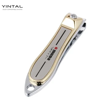 

1 PC Stainless Steel Nail Clipper With Nail File Quality Manicure Nail Cutter Trimmer Gold Edge Letters Carve