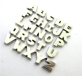 

New Arrival 26pcs/lot Silver 26 Letter floating charms charms living glass memory lockets diy jewelry