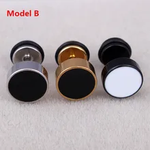 Лидер продаж модные женские туфли Для мужчин cricle гантели Серьги-гвоздики цвет серебристый, Золотой Нержавеющая сталь круглый черный масла штангой Серьги-гвоздики ювелирные изделия