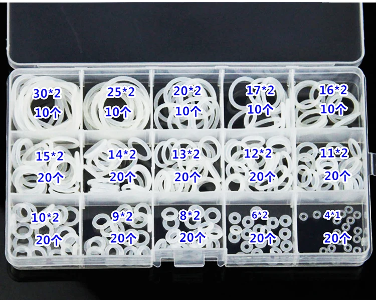 Oring 15 размер прокладки CS = 1 мм-2 мм силиконовый прозрачный 250 шт-260 шт набор с комплектом для набора точек MVQ с коробкой для домашних инструментов