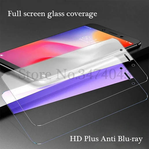 2 шт 9H 2.5D Закаленное стекло для Xiaomi Redmi 7A 6 защитная пленка для экрана для Xiaomi Redmi 7A 6 6A стекло для телефона анти-Blu-ray 5,45'' - Цвет: HD Plus Anti-Blu