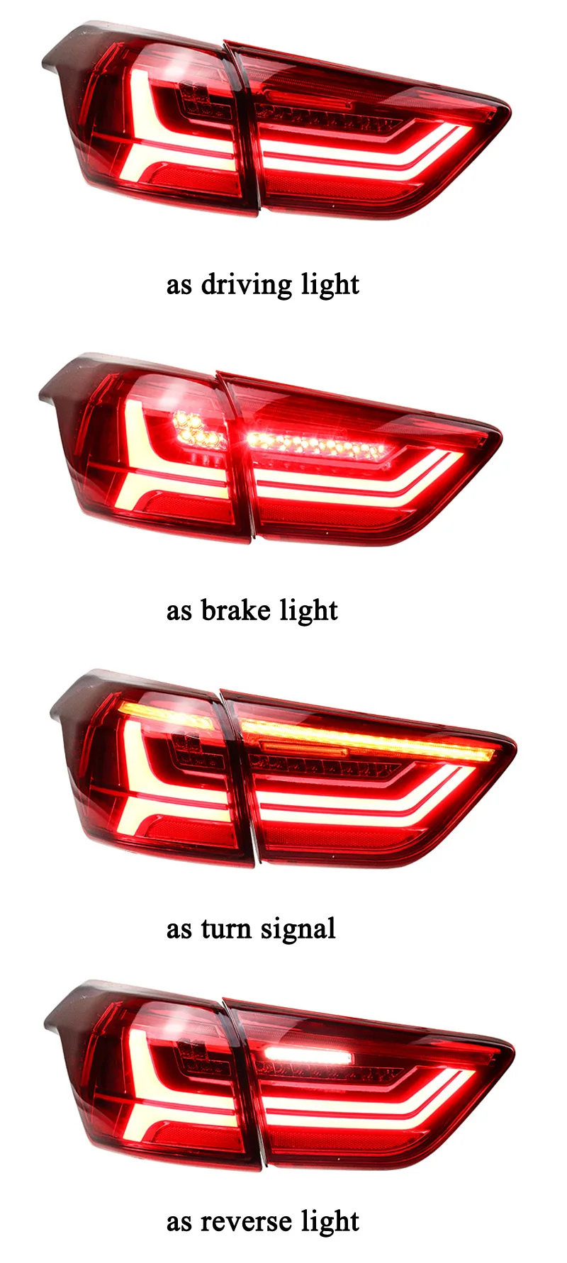 Cheap Car LED Tail Light Taillight For Hyundai Creta 2014 - 2017 2018 Rear Running Light + Brake Lamp + Reverse + Dynamic Turn Signal 4