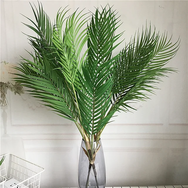 Plastic Artificial Palm Tree bouquet/branch Tropical palm leaves Indoor