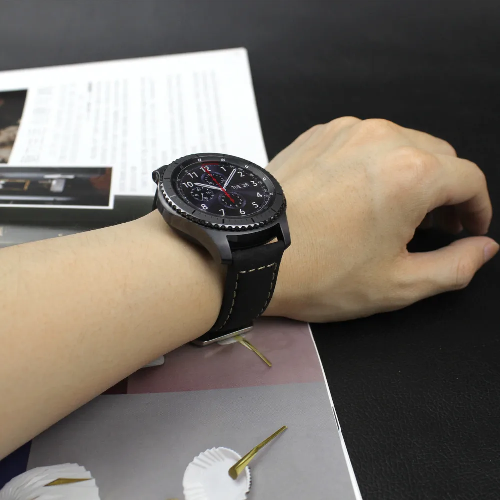 Шестерни s3 Frontier для samsung Galaxy watch 46 мм 22 из натуральной кожи в стиле ретро браслет