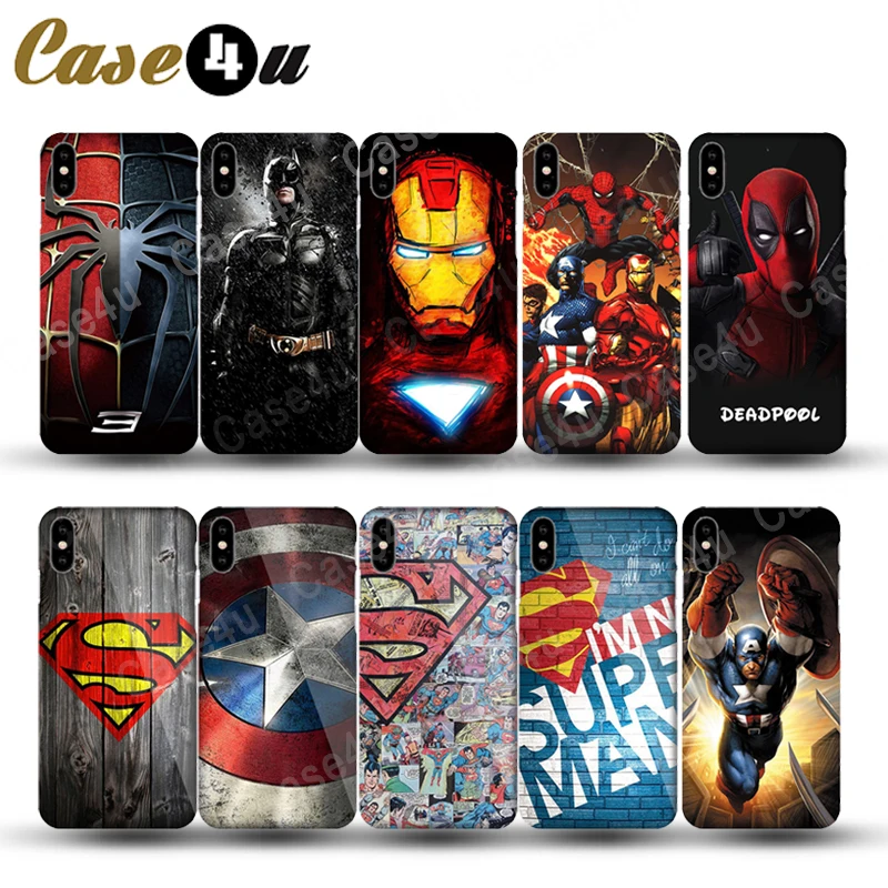 Чехол Marvel с супергероем Суперменом для iPhone X 8 Plus 7 6 6s чехлы дэдпулом Бэтменом
