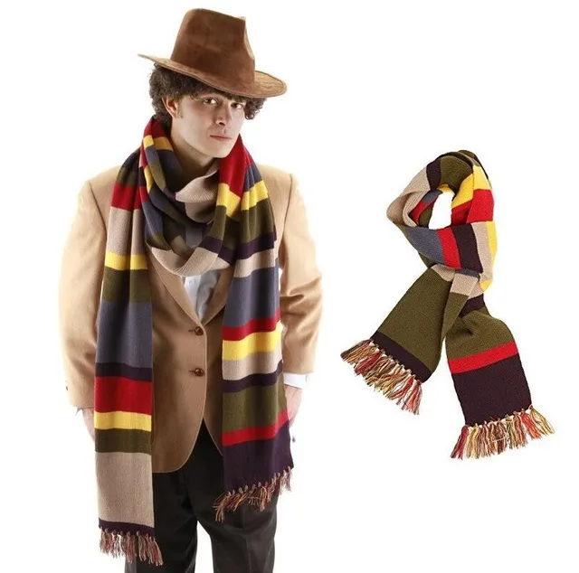 Moq 25 unids Elope Doctor cuarta Doctor de la bufanda Doctor Who bufanda dr Who bufanda bufanda de invierno 12FT y pies con la etiqueta mejor regalo _ - AliExpress Mobile