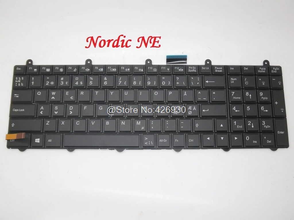 Клавиатура с подсветкой для CLEVO P151SM-A P170SM-A P177SM-A P370SM1-A P375SMF-A Nordic NE Корея KR SP из Испании Швеция SD 6-43-P1771-A10-K - Цвет: Nordic NE