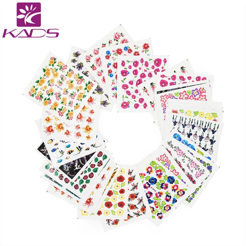 

KADS Must Have!! 35pcs/set Gorgeoous Flower Nail Transfer Manicure Decals Nail Water Stickers Decorations Beauty Nail Tools