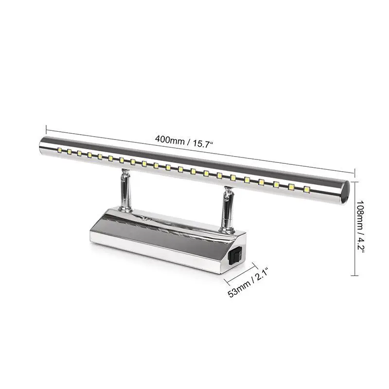 Современное светодиодное освещение зеркала в ванной макияж светильник ing настенный светильник умная нержавеющая сталь 90-260 в водонепроницаемый противотуманный 40 см 7 Вт 5 Вт 25 см