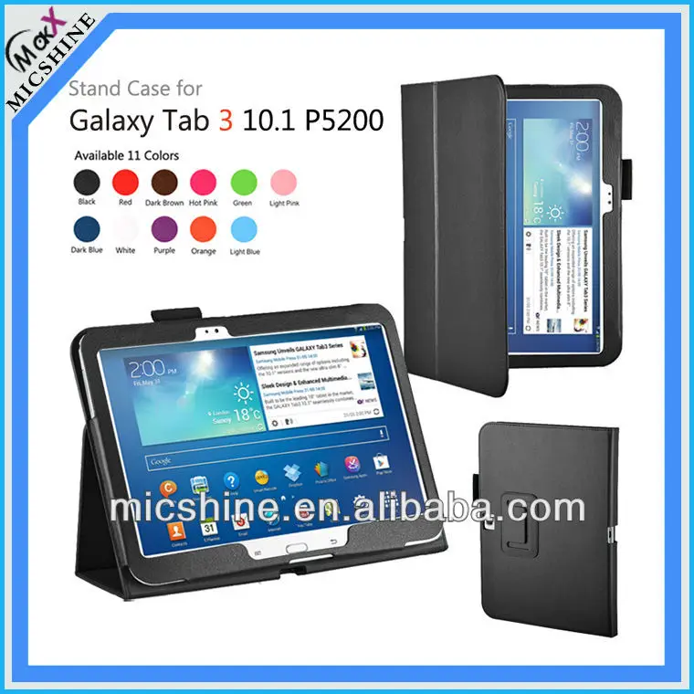 Gligle Stand leather case for Samsung Galaxy Tab 3 10.1 P5200/P5210 3G and wifi Edition cover 100pcs/lot | Компьютеры и офис