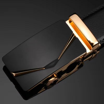 

2019 Brand Cow Leather Belts for Men Fashion Men's Belts 3.5cm Width Automatic Buckle Black Genuine Leather Belt