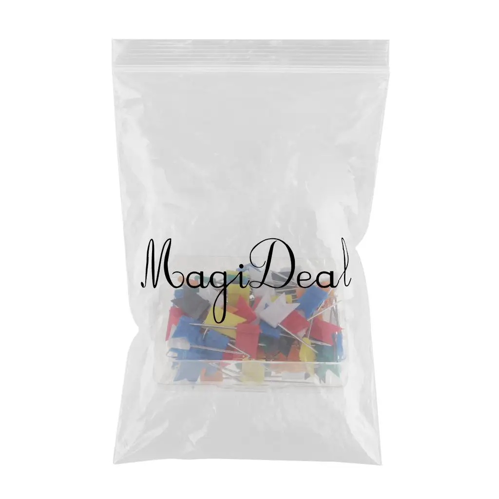 100pcs Flag Push Pin Marker Marking Pins Tacks Thumbtack for Notice Cork Board World Map
