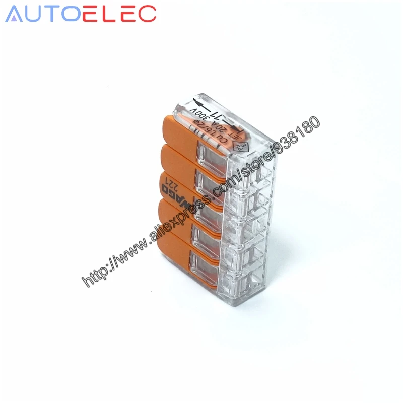 Conectores de Emenda Compactos do Estilo Novo do Bloco Terminal do Conector do Fio Conectores de Desconexão Porcas da Alavanca-5 Peças Rápida 20 221-415 3 High Quality Renovação da Casa