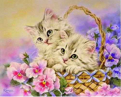 Diamond Painting Cat Landscape Pictures 5d Cross Stitch Rhinestone Crystal For Baby Room | Дом и сад