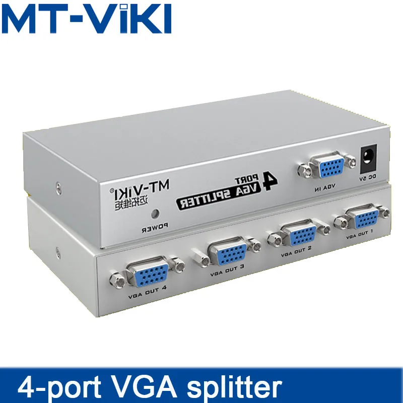 MT-VIKI 4Port VGA Splitter One in four out host monitors HD video computer monitor splitter MT-1504 | Компьютеры и офис