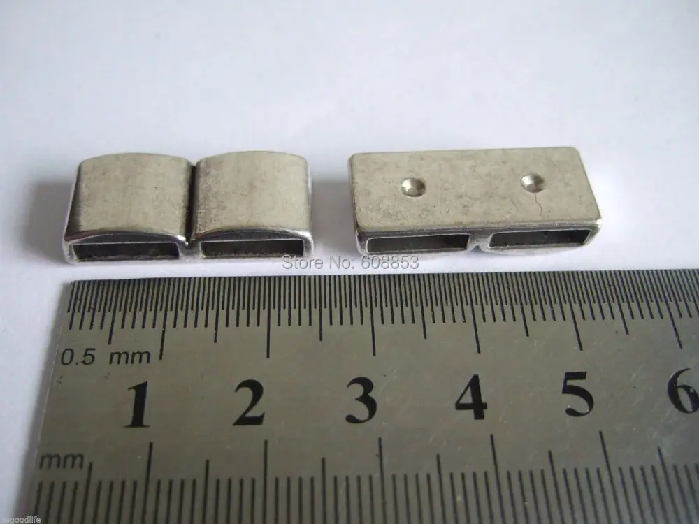 

10pcs Antique Silver 10*2mm Separator Bar Sliders For 5MM 10MM Flat Leather Cord