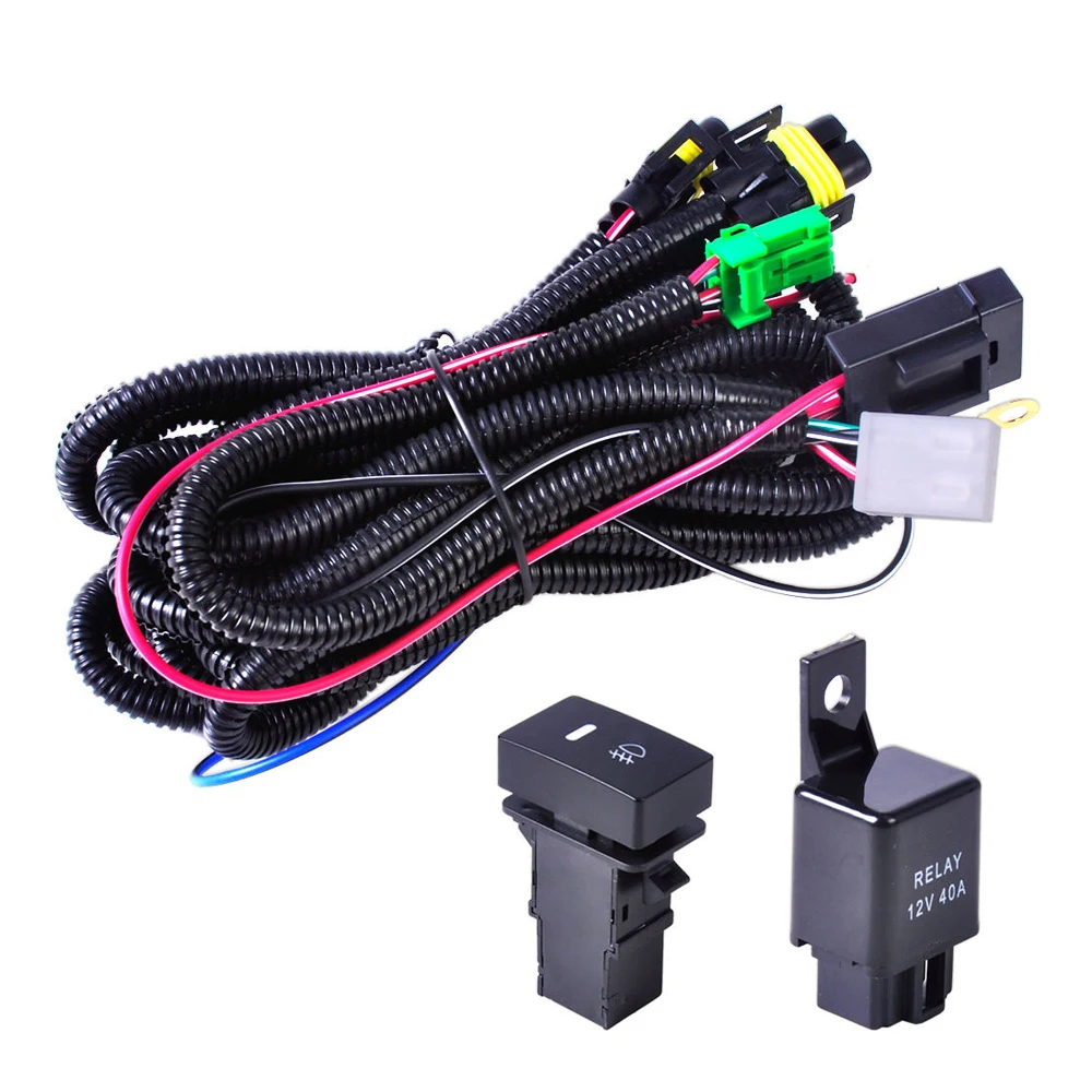 12V 40A H11 Fog Light Wiring Harness Sockets Wire + LED Indicators Switch + Automotive Relay For Ford/Honda/Nissan/Acura/Toyota -in Wire from Automobiles ...