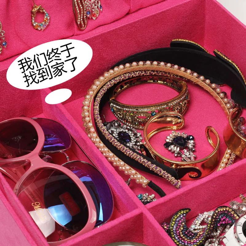 New Year Gift Box For Jewelry Box Large Exquisite Makeup Case Jewelry Organizer Casket Graduation Birthday Gift for Girl 203