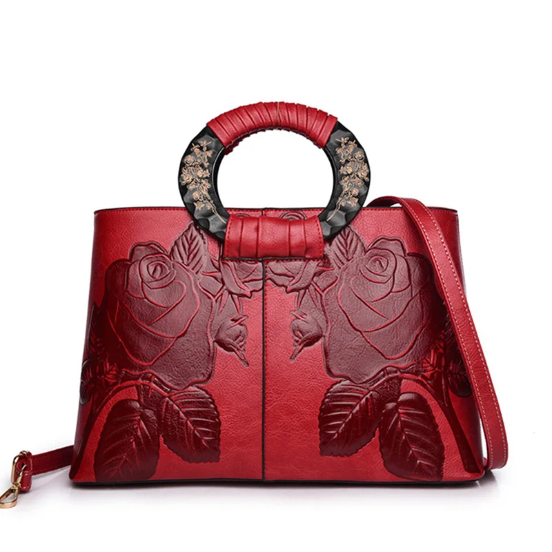 Women Printing Handbag Female Leather Messenger Shoulder Bags Ladies Travel Large Flower Crossbody Tote Top-Handle Purse SS7270 (1)
