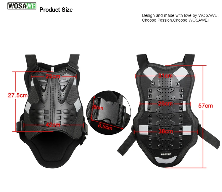 WOSAWE мотоциклы жилет обратно поддержка мотокросса бездорожья позвоночника Грудь протектор охранники гоночная Защитная Экипировка