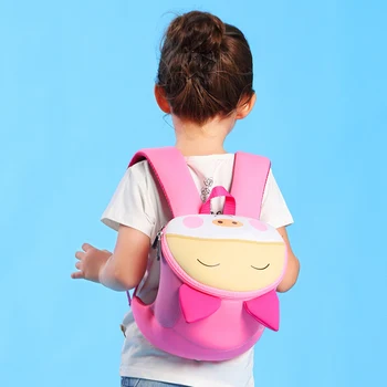 

Children School Bag 3D Cartoon Pink Pig Book Bags Neoprene Fabric For Toddler Boys Girls Kindergarten Kids School Backpack