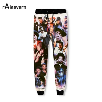 

Raisevern Hip Hop Star Legend Collage Print 3D Joggers 2pac THE notorious BIG Snoop doggy Full Printed Pants Sweatpants Dropship