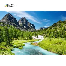Laeacco горный кустарник зеленое дерево озеро голубое небо Природные живописные фотографии фоны фотосессия Фотостудия