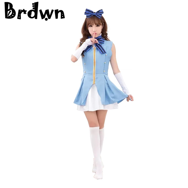 Brdwn Lovelive женский костюм для косплея Honoka Kousaka Kotori Minami Sonoda Umi платье с фартуком