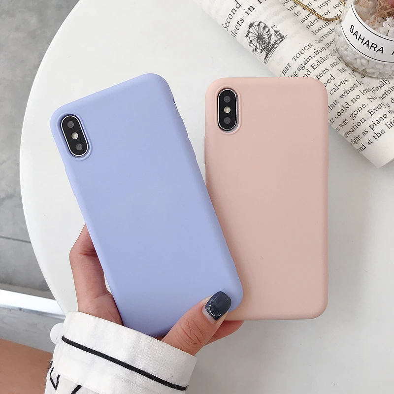 Luxury Soft Back Matte Color Cases for iPhone 8 Plus 7 6 6s X XS Max XR