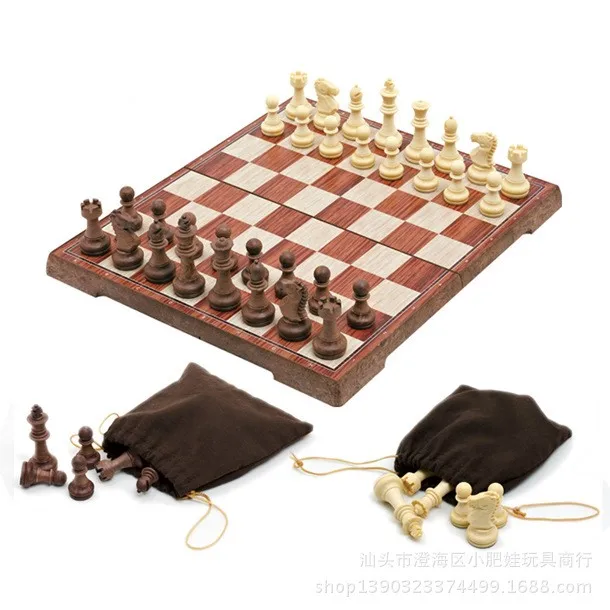 

High quality wood plastic material chess primary school students middle school students folding competition special game chess