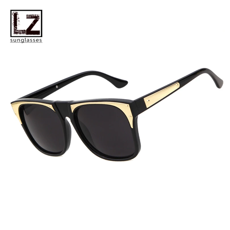 Metal Name Brand Eyeglasses 2016 Men Square Sunglasses Frame Party