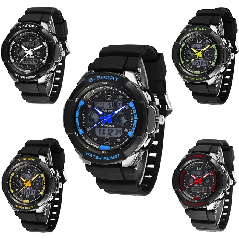 

Hot Men LED Analog Digital Alarm Date Waterproof Watch Wristwatches Backlight Sports Watch Men Relogio masculino erkek kol saati