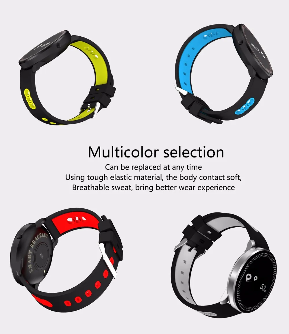 KF07 Smart Bracelet & Heart Rate Blood Pressure Oxygen Monitor Weather Forecast Reminder Fitness Wristband for iPhone X 8 8 Plus