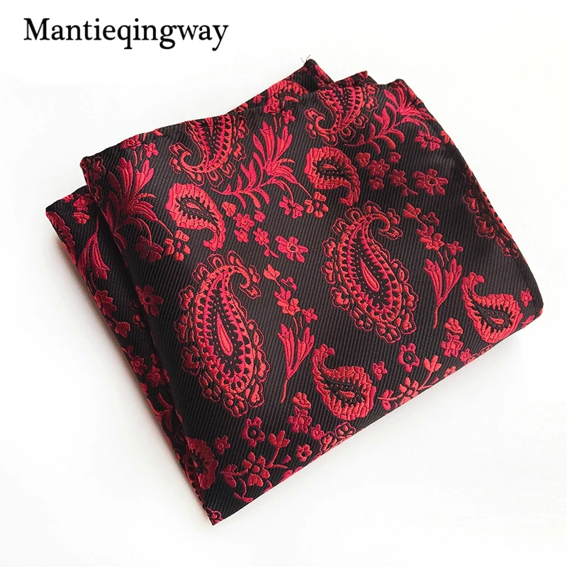 Mantieqingway маленькие точки Пейсли платок для Для мужчин жаккарда с цветочным принтом Карманный площадь Свадебная Hanky Для мужчин S Интимные