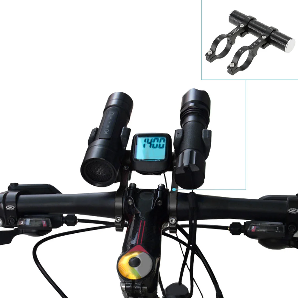 

Double Bike Handlebar Extender Expander CNC Mountain Bicycle Speedometer Mount Headlight Flashlight Lamp Holder 31.8MM Gub