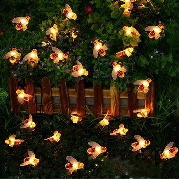 

Bee String Lights 10/20 LEDs Outdoor Battery Power LED Strings Waterproof Garden Patio Fence Gazebo Summer Night Light