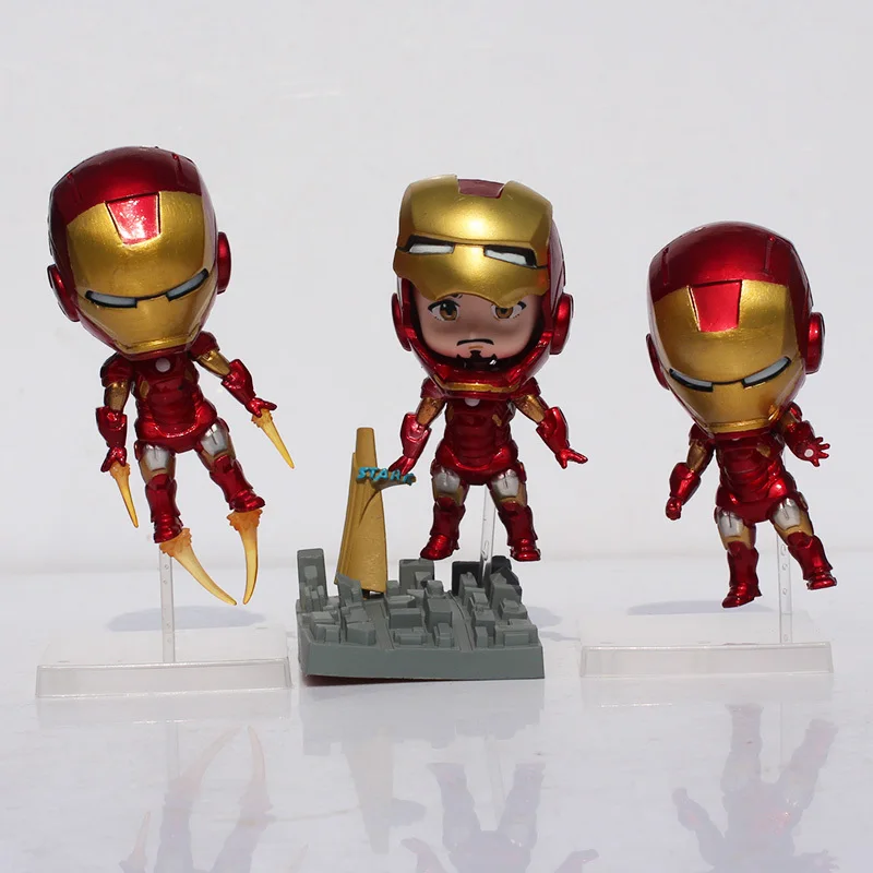 

The Avengers Q Iron Man 3pcs/set 5inch New Arrival bonecos vingadores High Quality PVC Action Figure Toys Dolls Free Shipping
