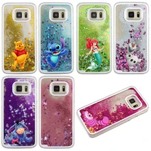 Симпатичные с рисунком героев из мультфильмов, с изображениями искрящихся влажным блеском и сверкающим узором сыпучего песка медведь Стич чехол для samsung Galaxy S7 край S8 S9 Plus Note 8 9 крышка