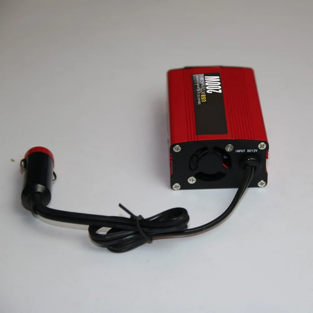 Поляризационный Красный Автомобильный DC 12 V к AC 220 V с USB модифицированный синусоидальный инвертор 50Hz 200 Whot